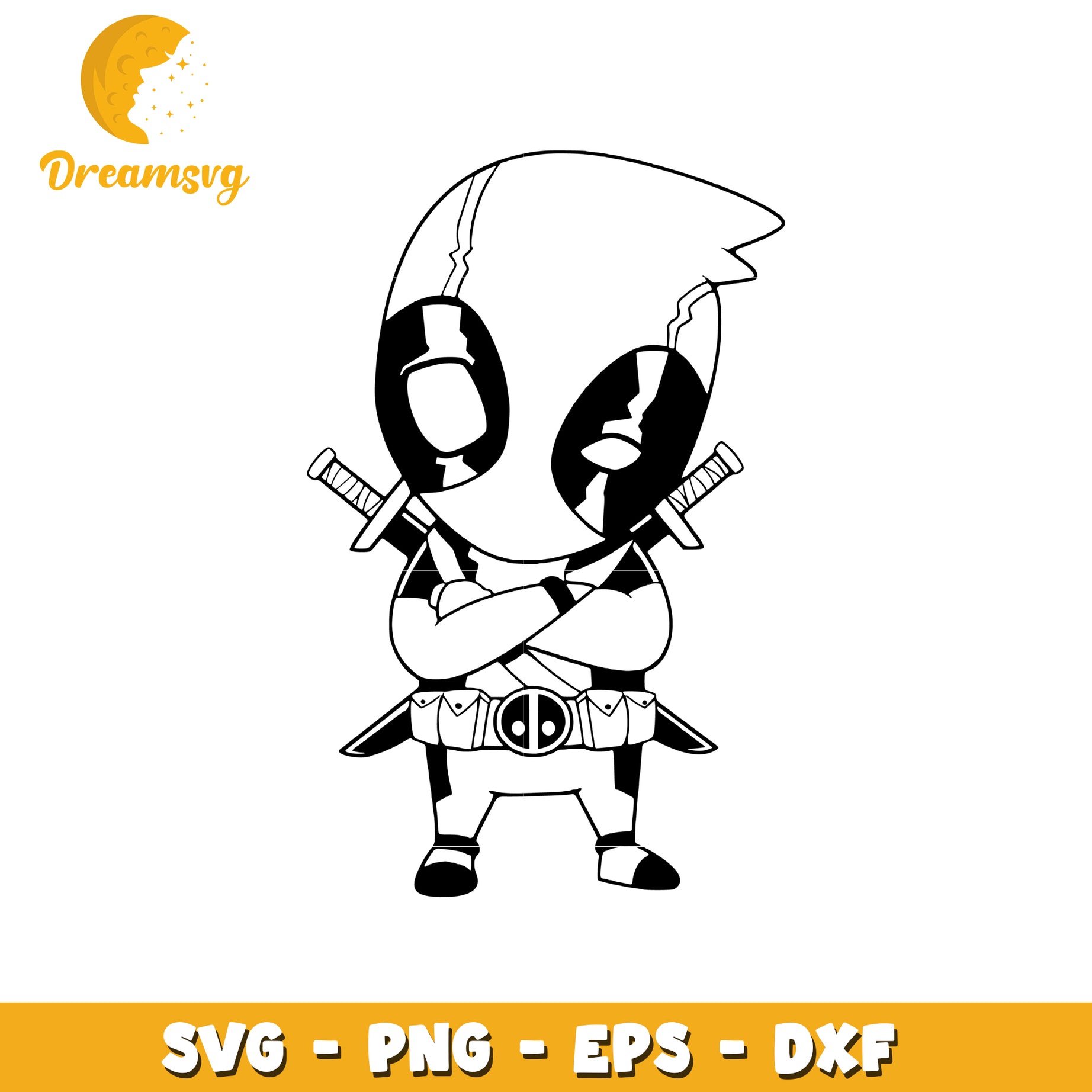 Cute Deadpool SVG Clipart for Crafts and DIY Projects