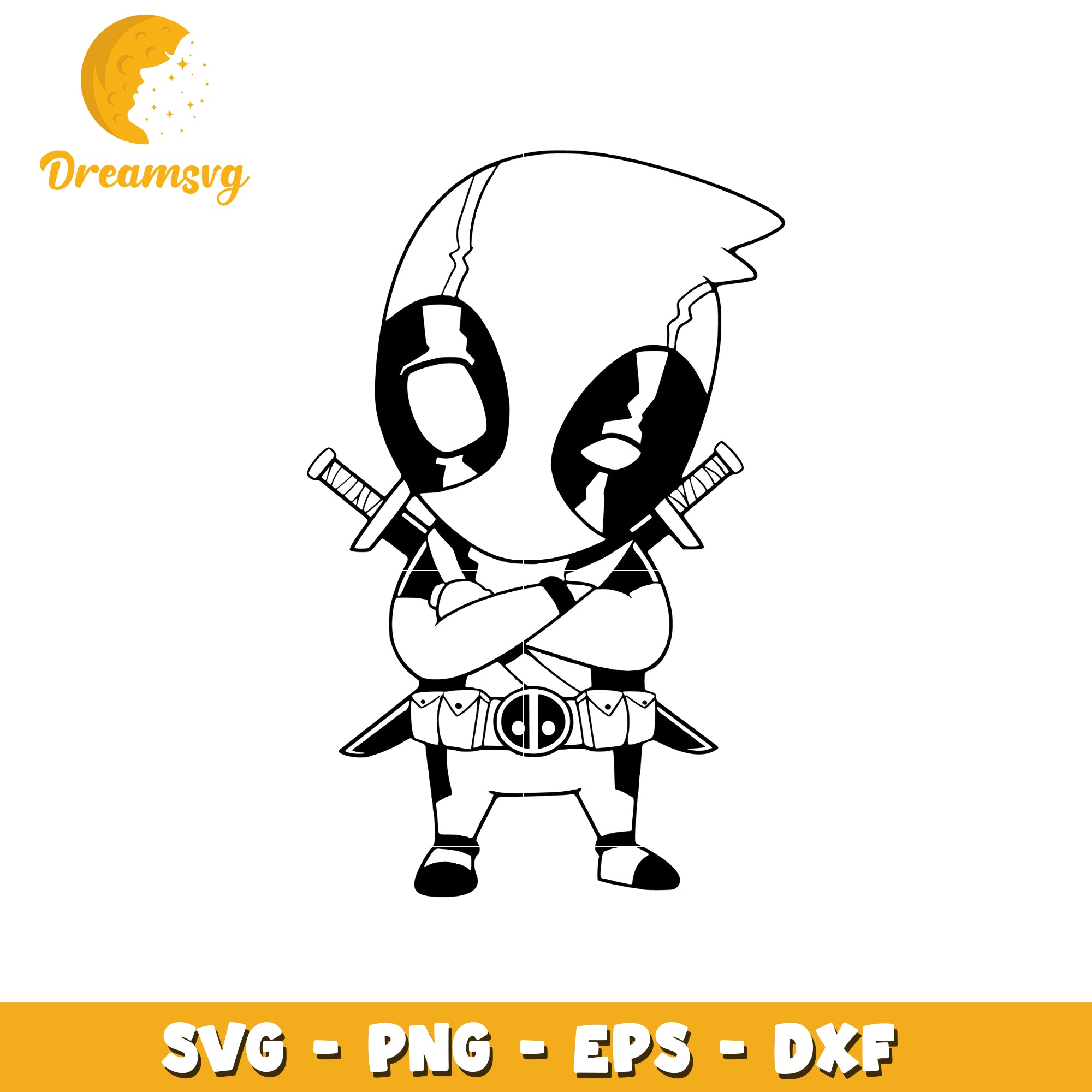 Cute Deadpool SVG Clipart for Crafts and DIY Projects