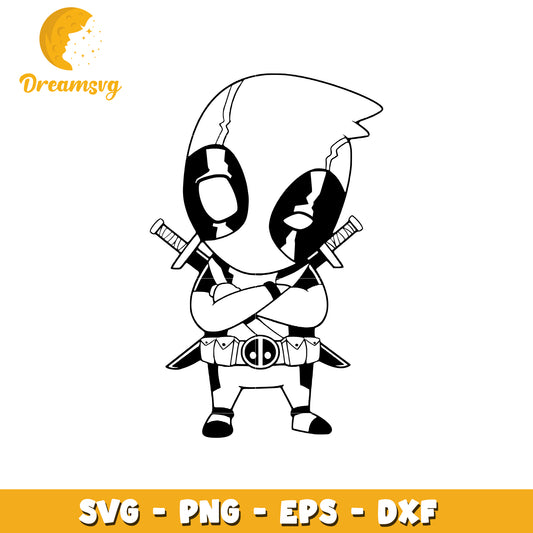Cute Deadpool SVG Clipart for Crafts and DIY Projects