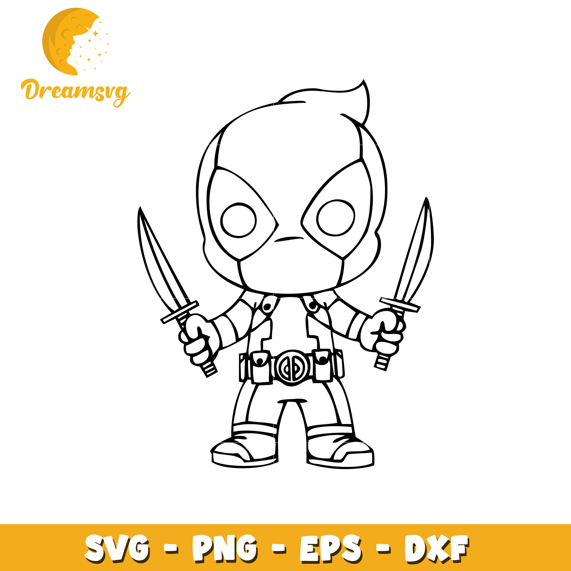 Cute Deadpool SVG Cut File – DreamSVG Store