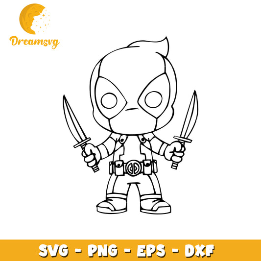 Cute Deadpool SVG Cut File