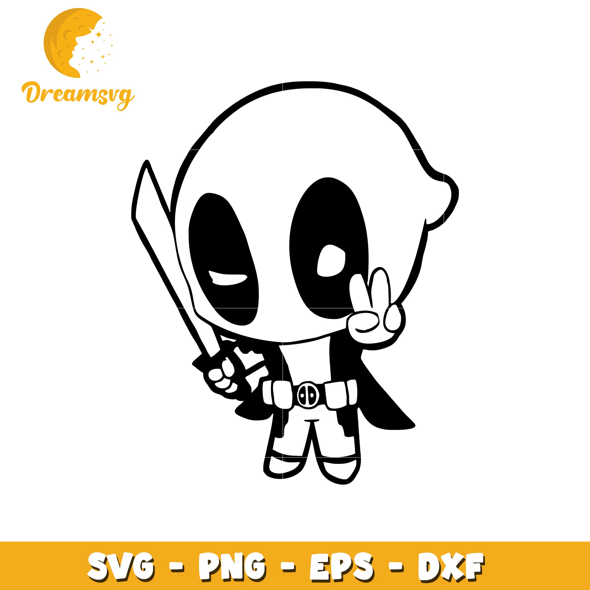 Cute Deadpool SVG PNG EPS DXF – DreamSVG Store