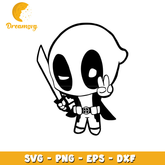 Cute Deadpool SVG PNG EPS DXF