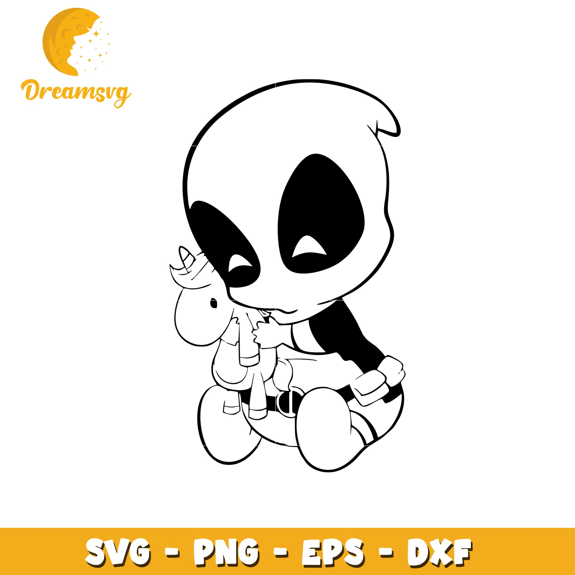 Cute Deadpool Unicorn SVG PNG EPS DXF