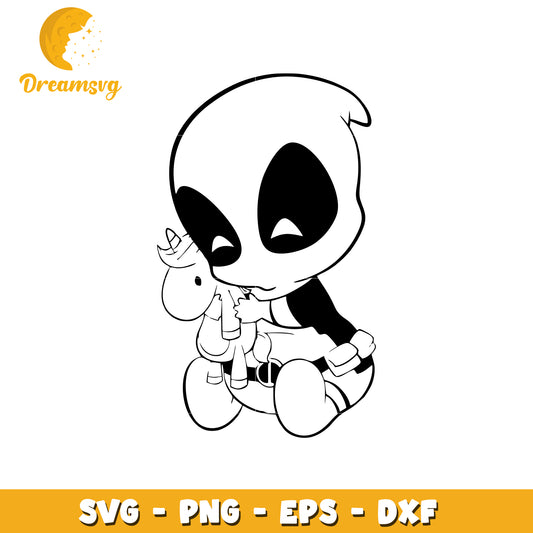 Cute Deadpool Unicorn SVG PNG EPS DXF