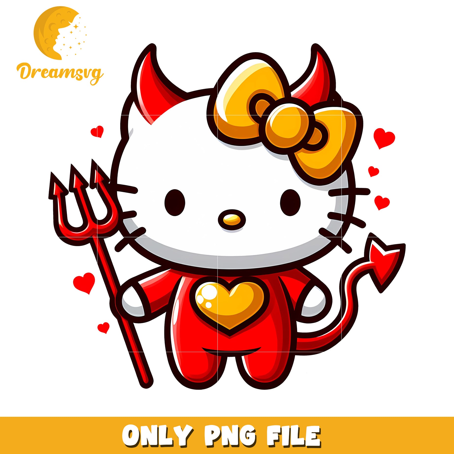 Cute Devil Hello Kitty PNG Image