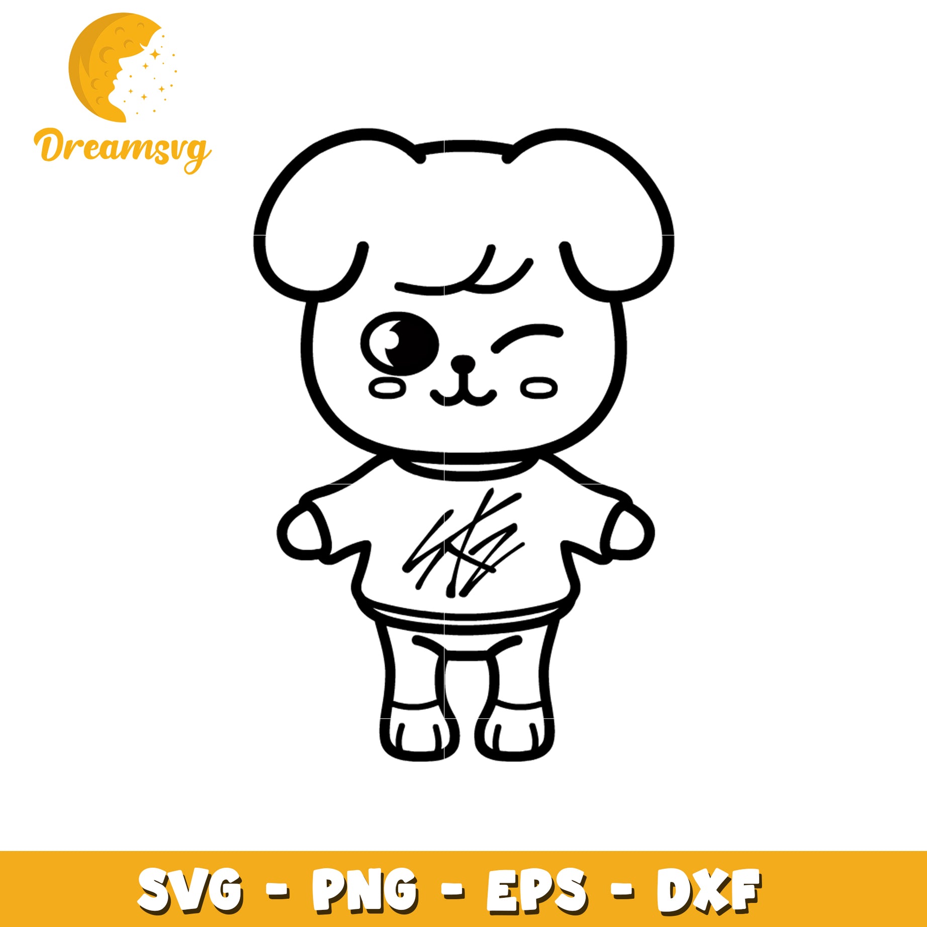 Cute Dog Character SVG Clipart for Crafts and Designs
