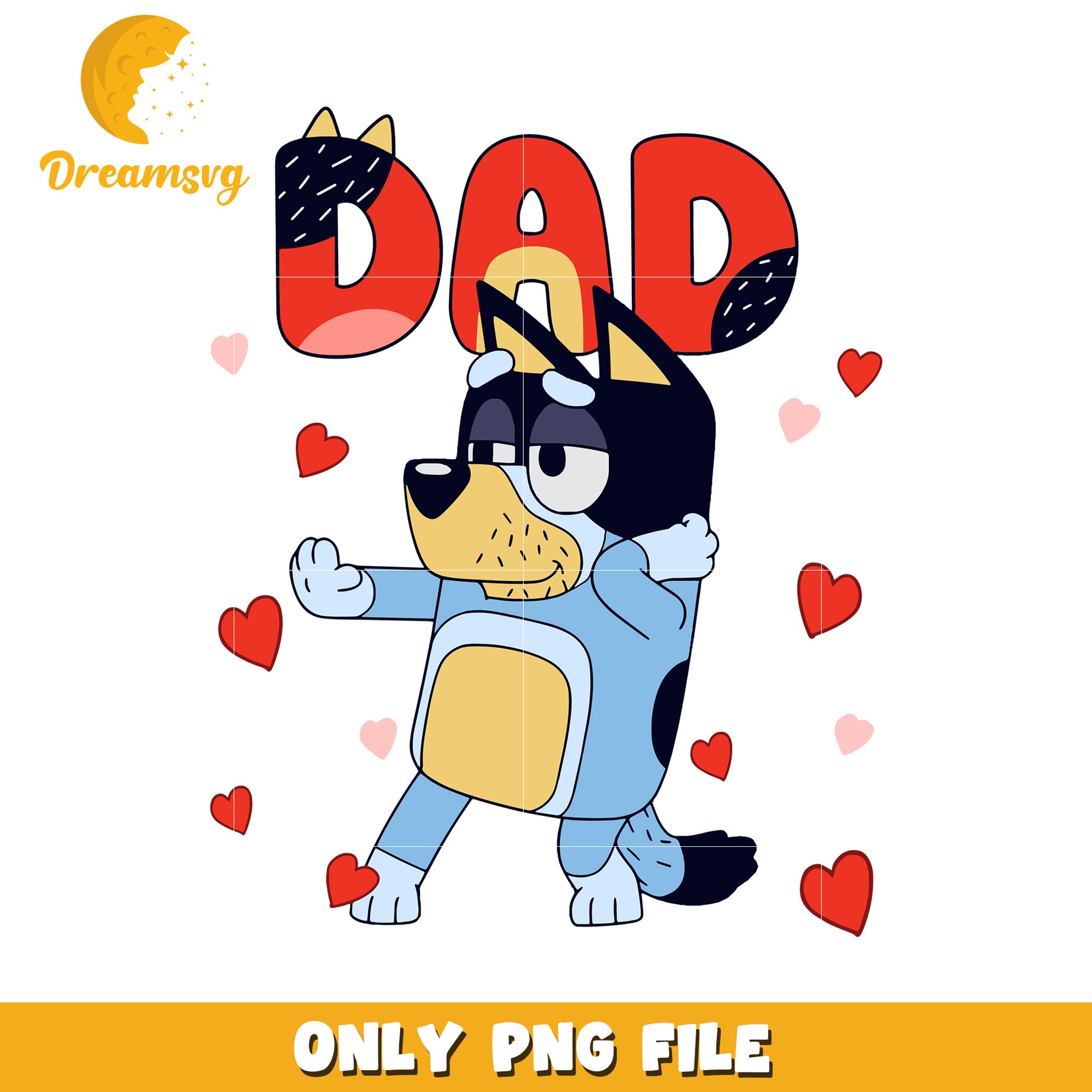 Cute Dog Dad PNG Fathers Day