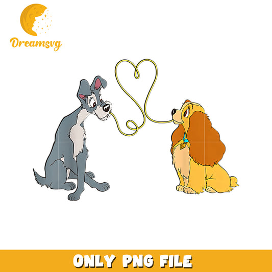 Cute Dog Lovers Heart Design PNG File for Crafts