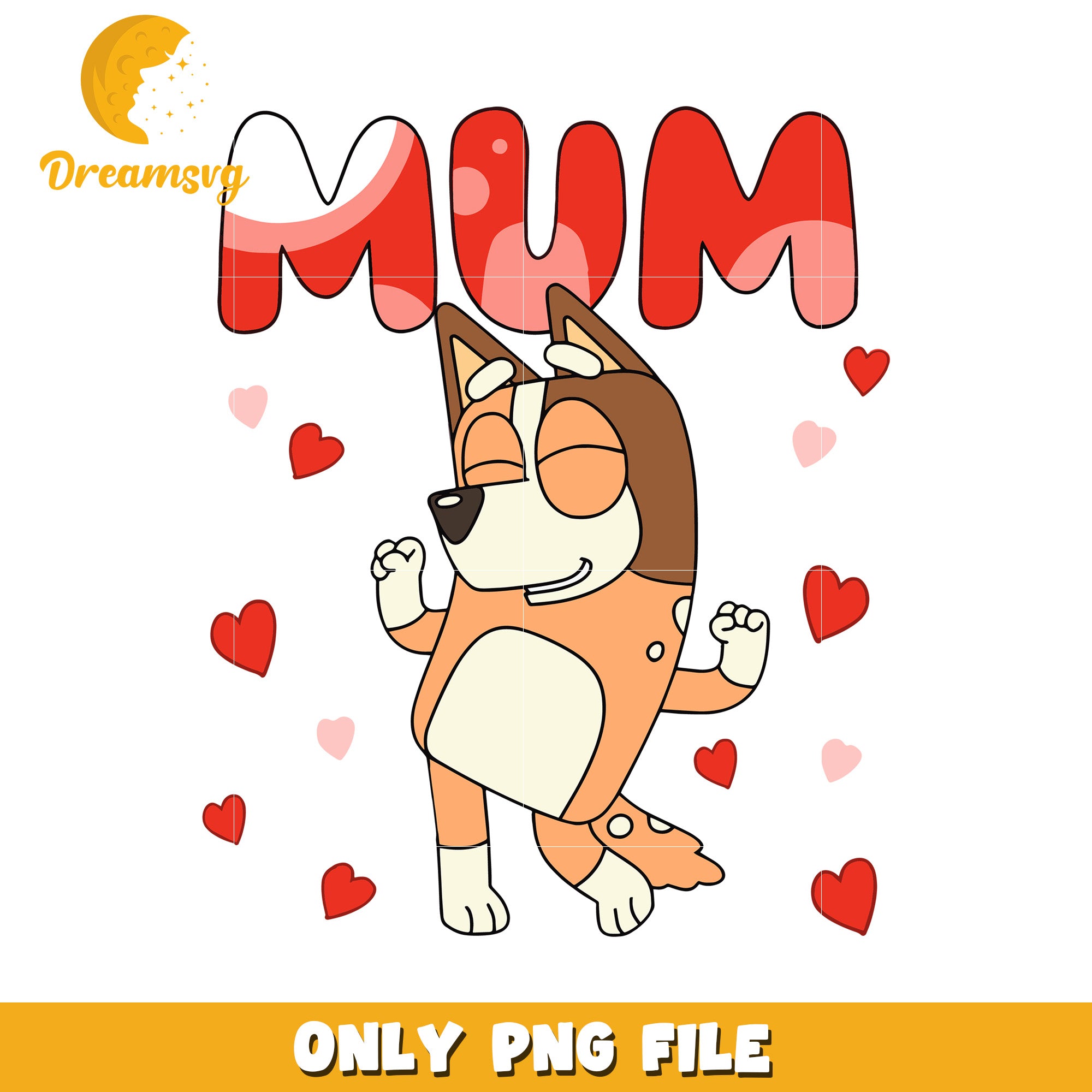 Cute Dog Mum PNG Design