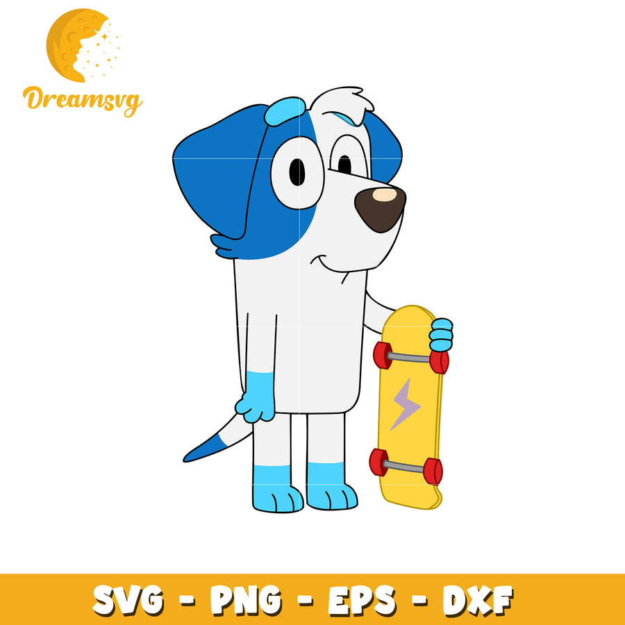 Cute Dog Skateboard SVG PNG EPS DXF