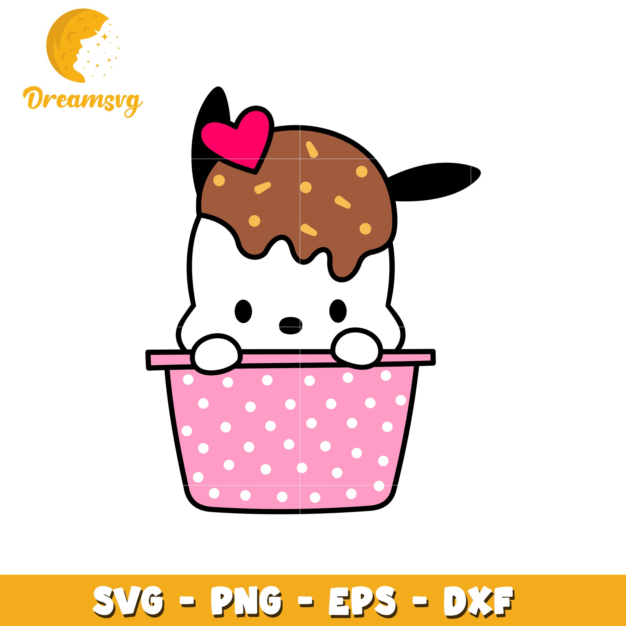 Cute Dog Sundae SVG PNG EPS DXF