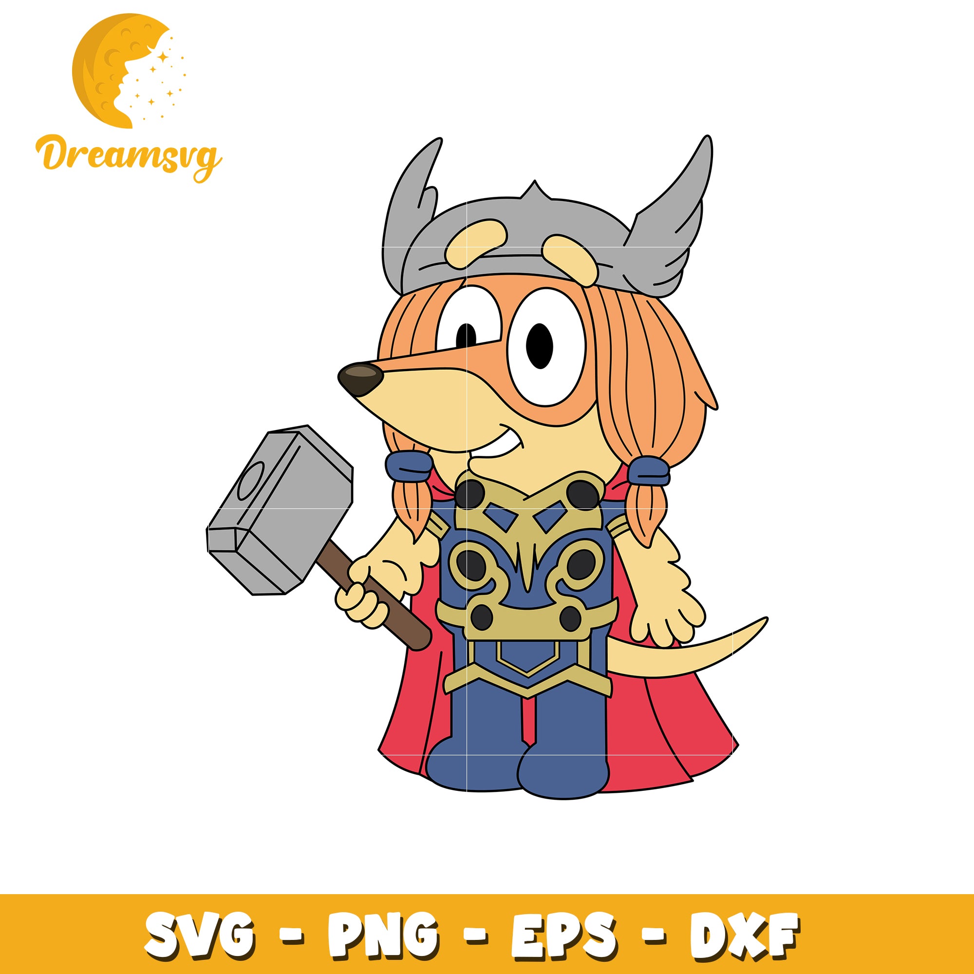 Cute Dog Thor SVG PNG EPS DXF