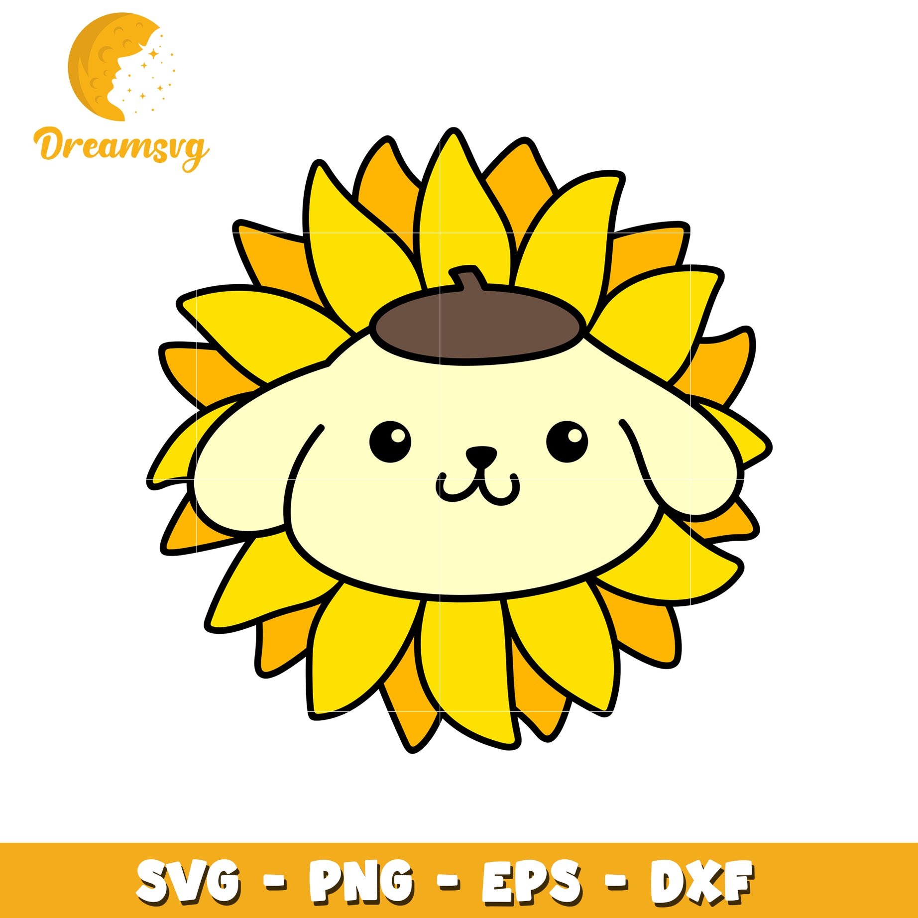 Cute Dog in Sunflower SVG File for Crafting and Design Use