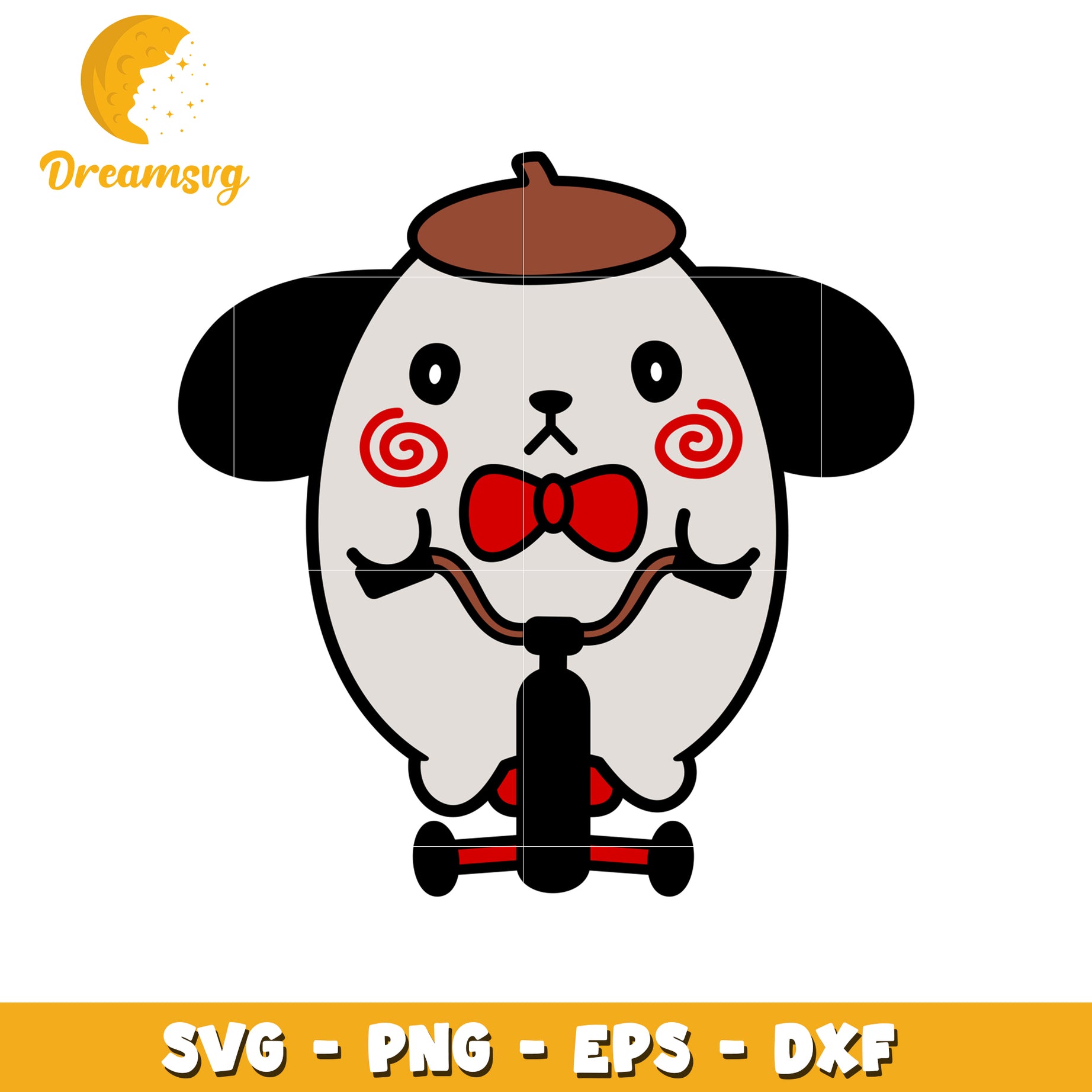 Cute Dog on Tricycle SVG PNG EPS DXF