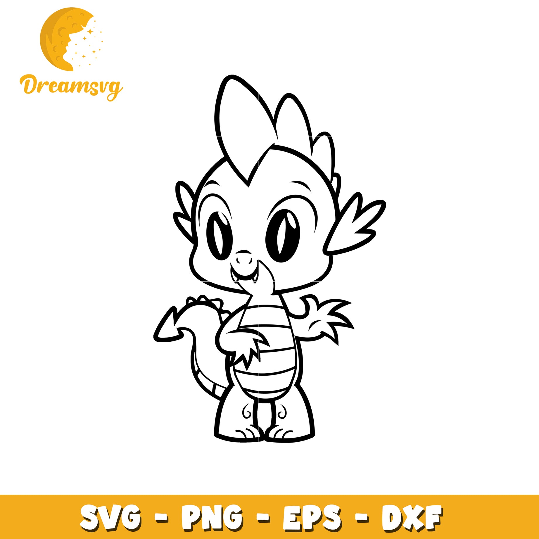 Cute Dragon SVG PNG EPS DXF Files