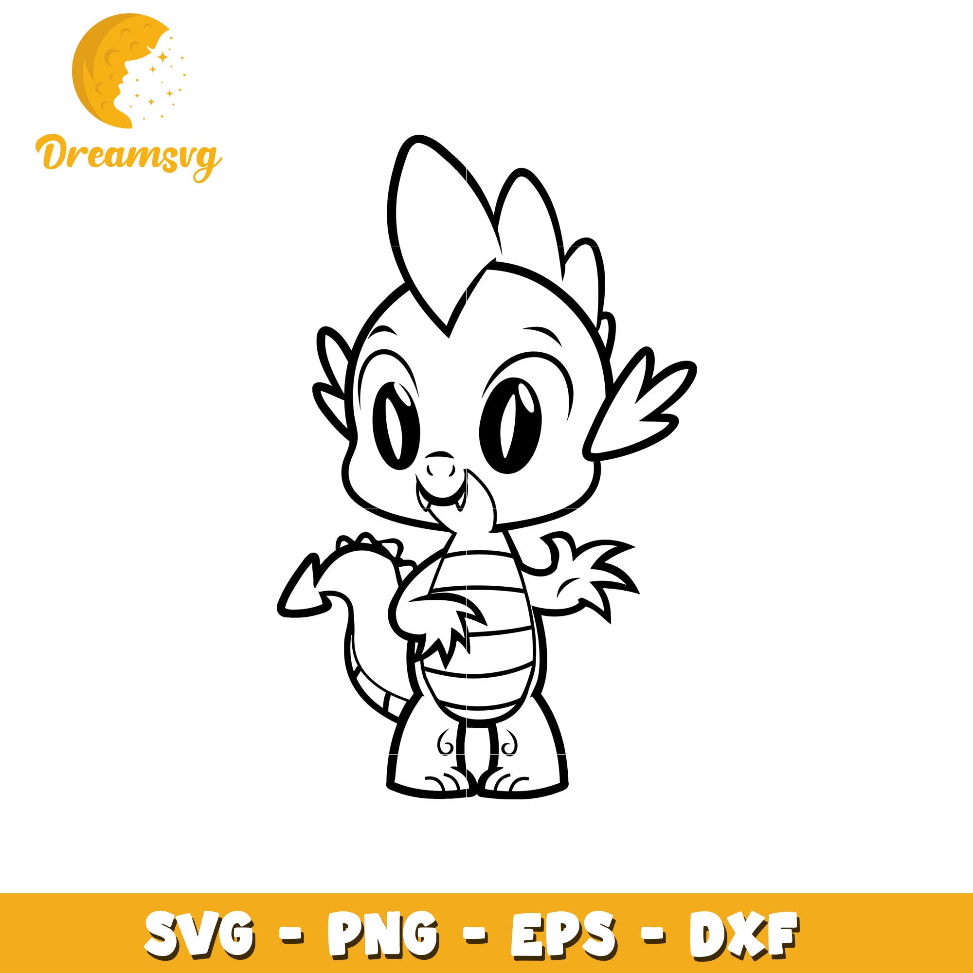 Cute Dragon SVG PNG EPS DXF Files