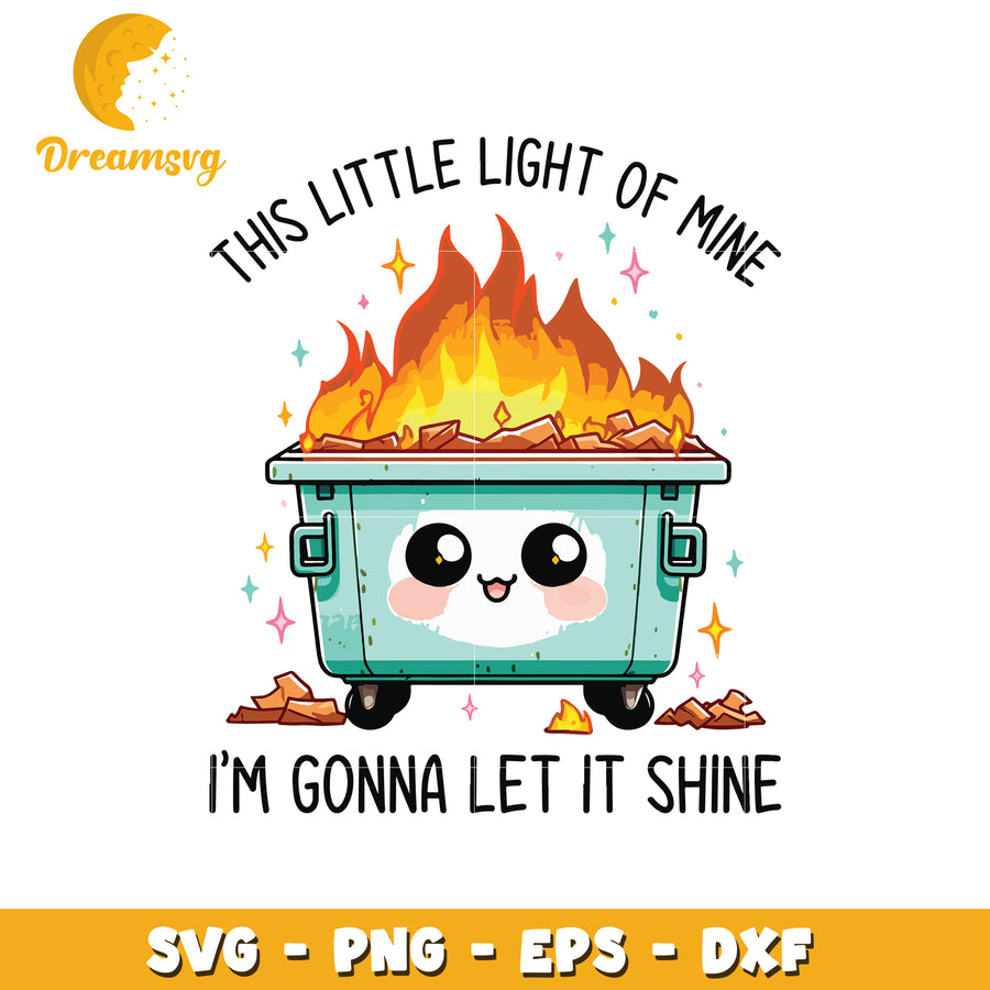 Cute Dumpster Fire SVG, PNG, EPS, DXF