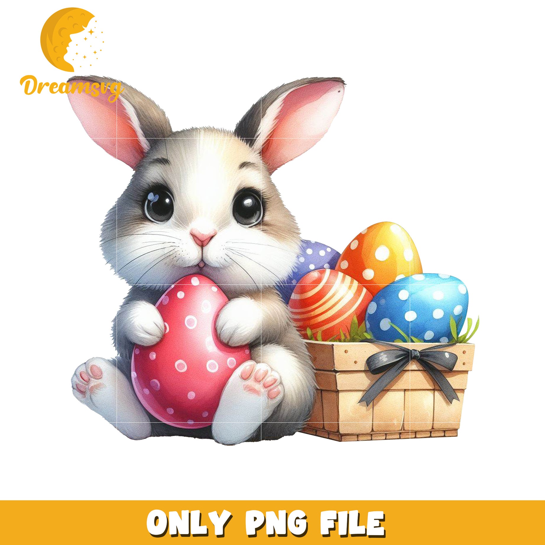 Cute Easter Bunny PNG Digital Download