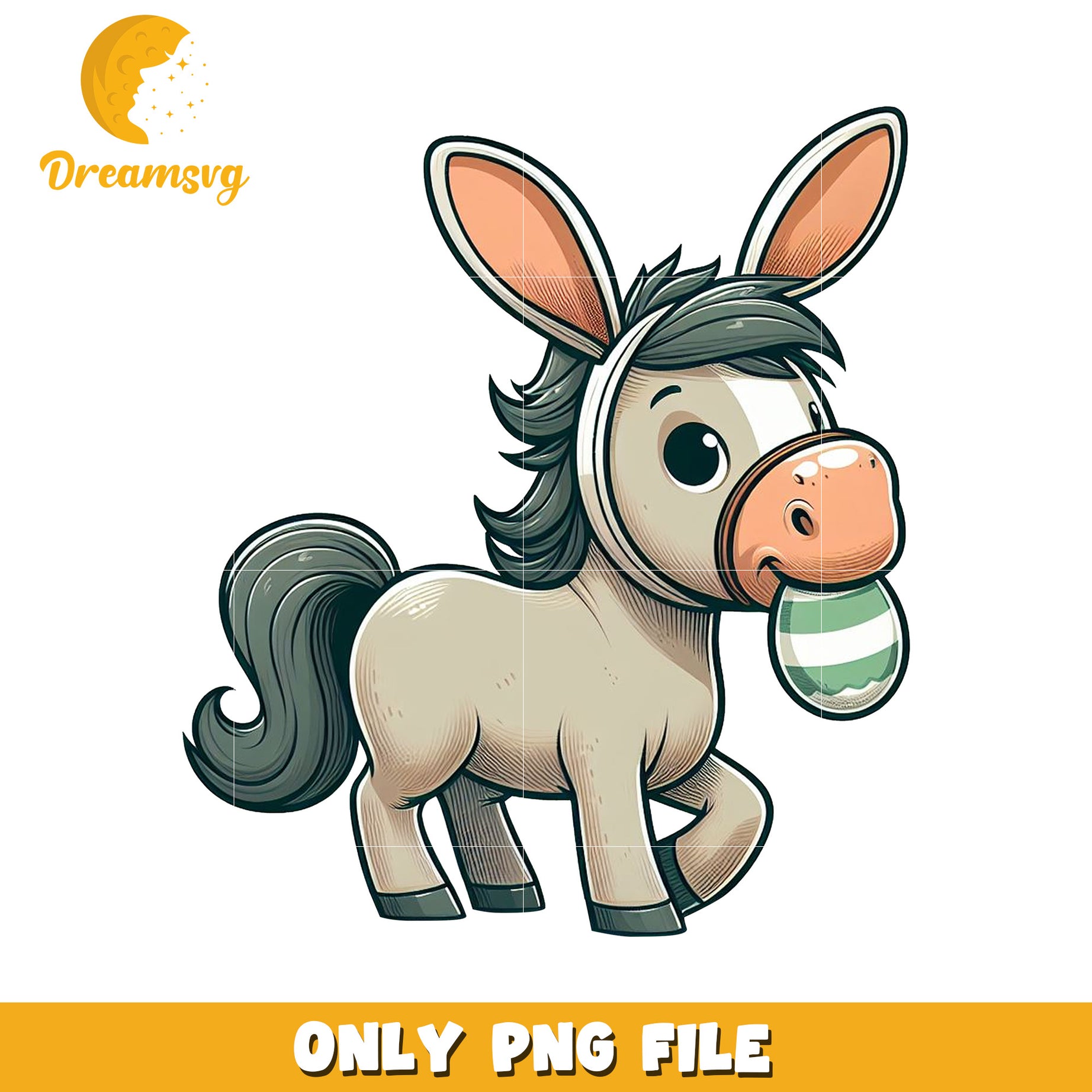 Cute Easter Donkey PNG Clipart