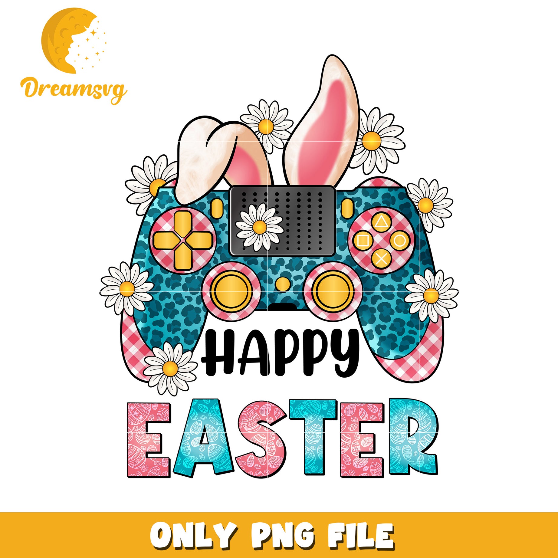 Cute Easter Gaming Controller Design for Gamers PNG File