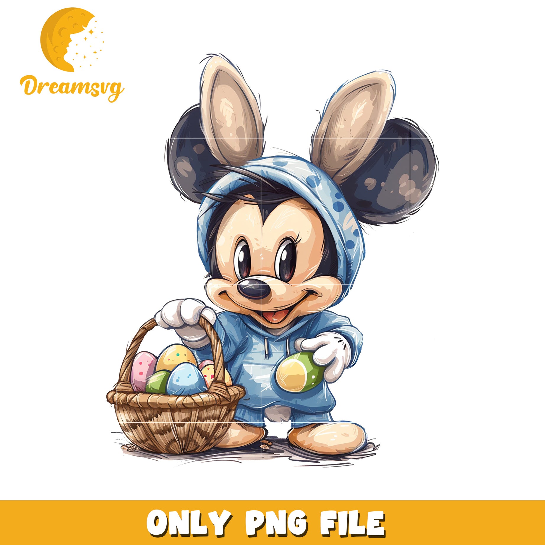 Cute Easter Mouse Character PNG File for Downloads