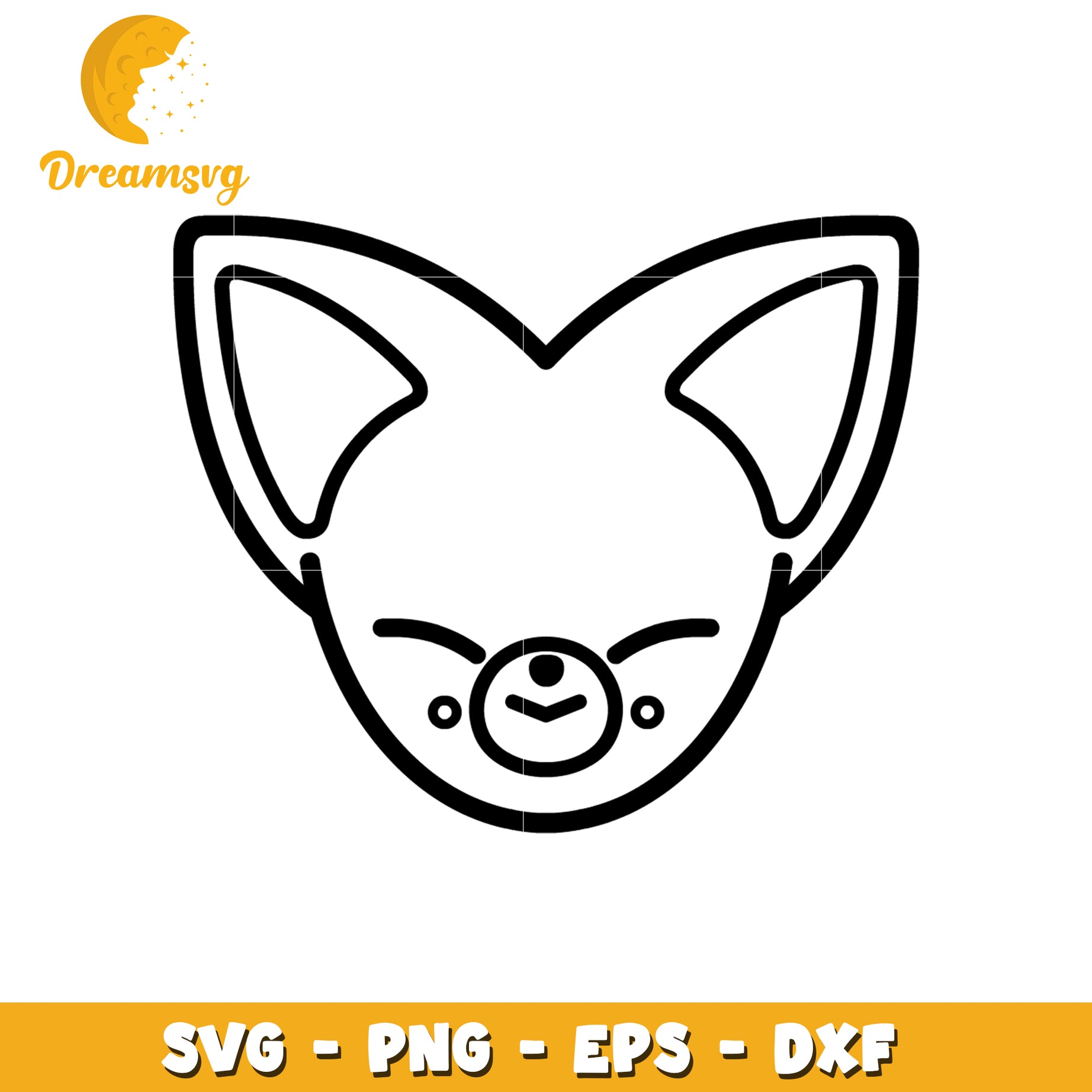 Cute Fox Face SVG PNG EPS DXF