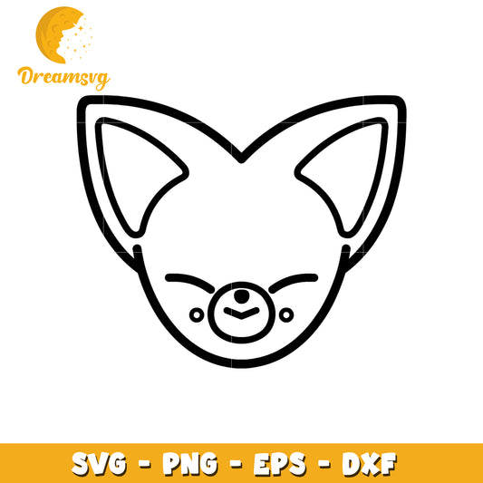 Cute Fox Face SVG PNG EPS DXF