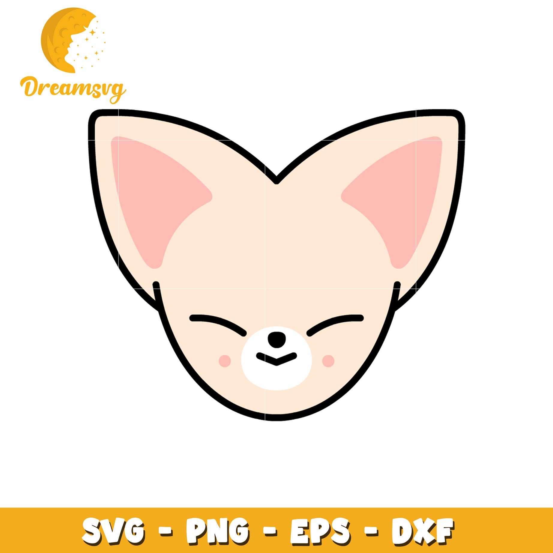 Cute Fox Face SVG PNG EPS DXF Files