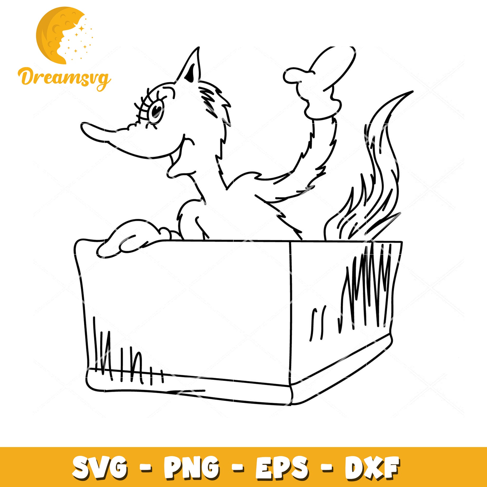 Cute Fox in Box SVG Cut File