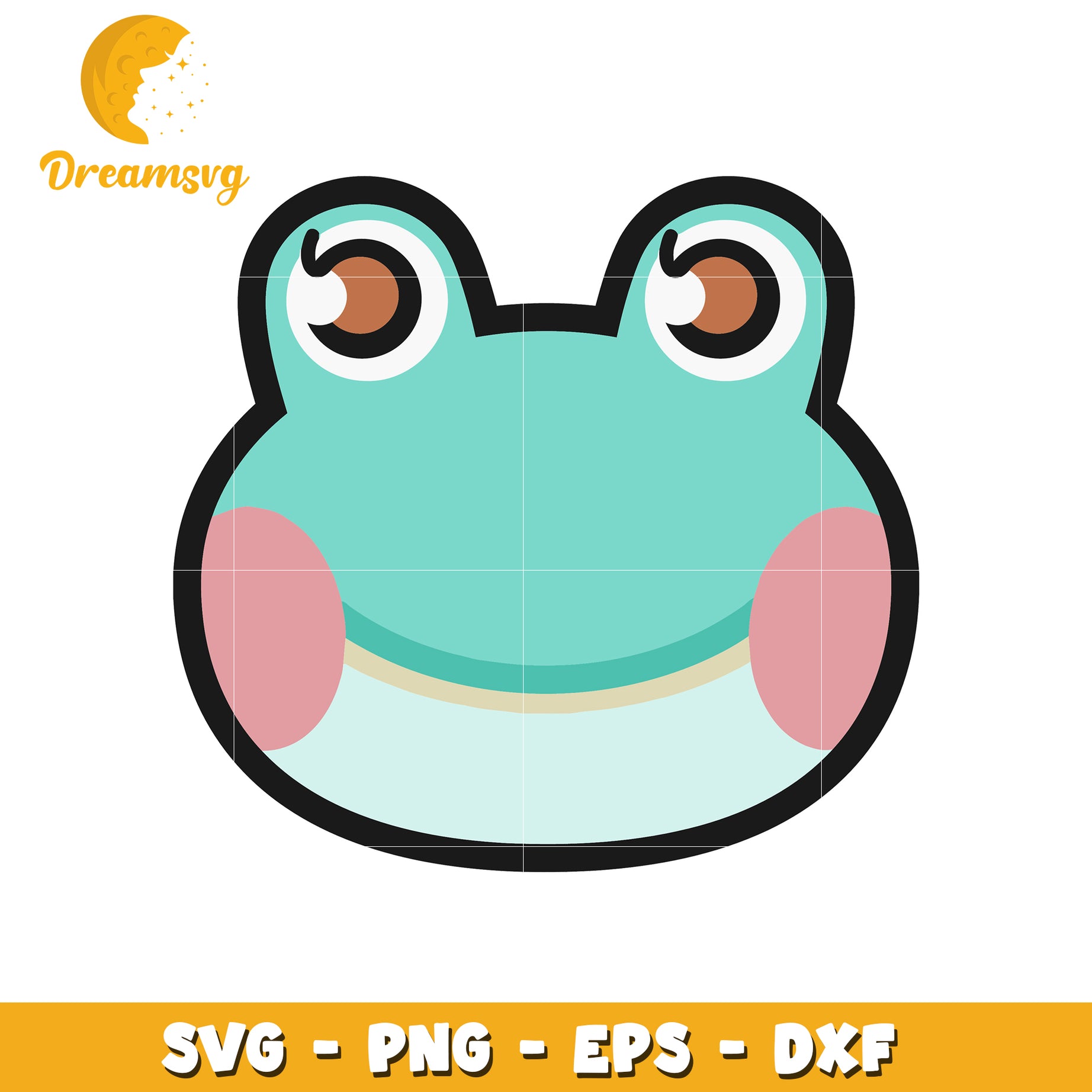 Cute Frog Face SVG PNG EPS DXF