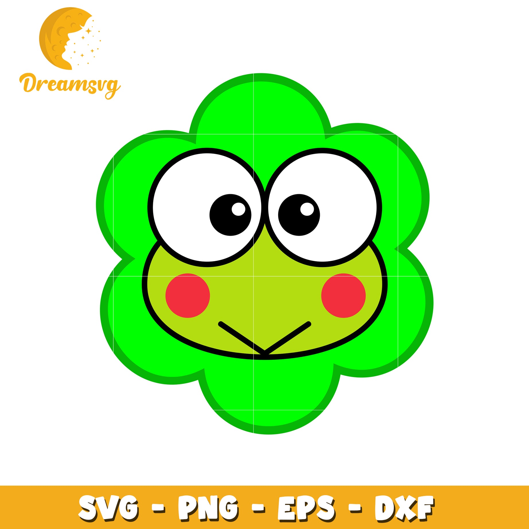 Cute Frog Face SVG PNG EPS DXF