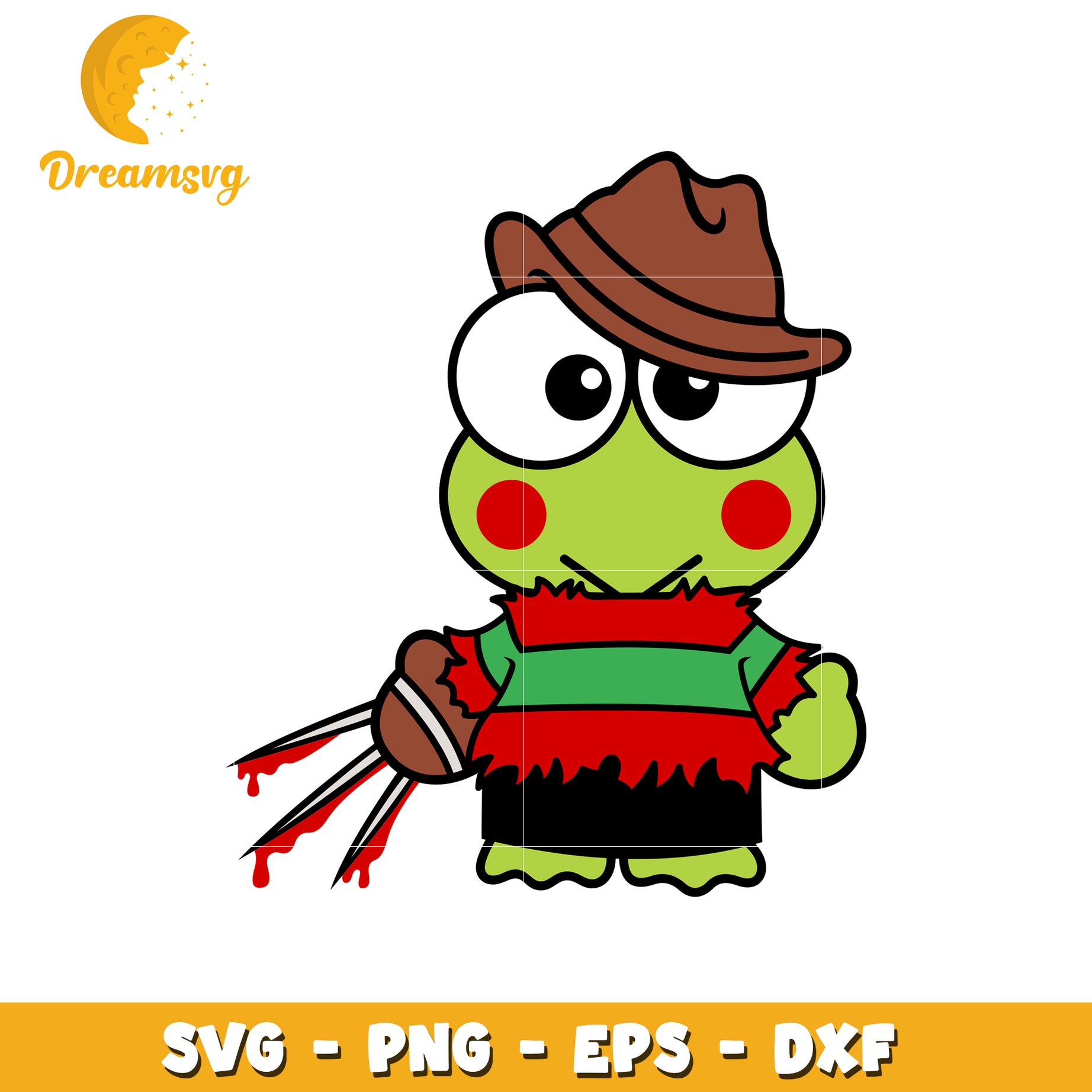 Cute Frog Freddy SVG Halloween PNG EPS DXF