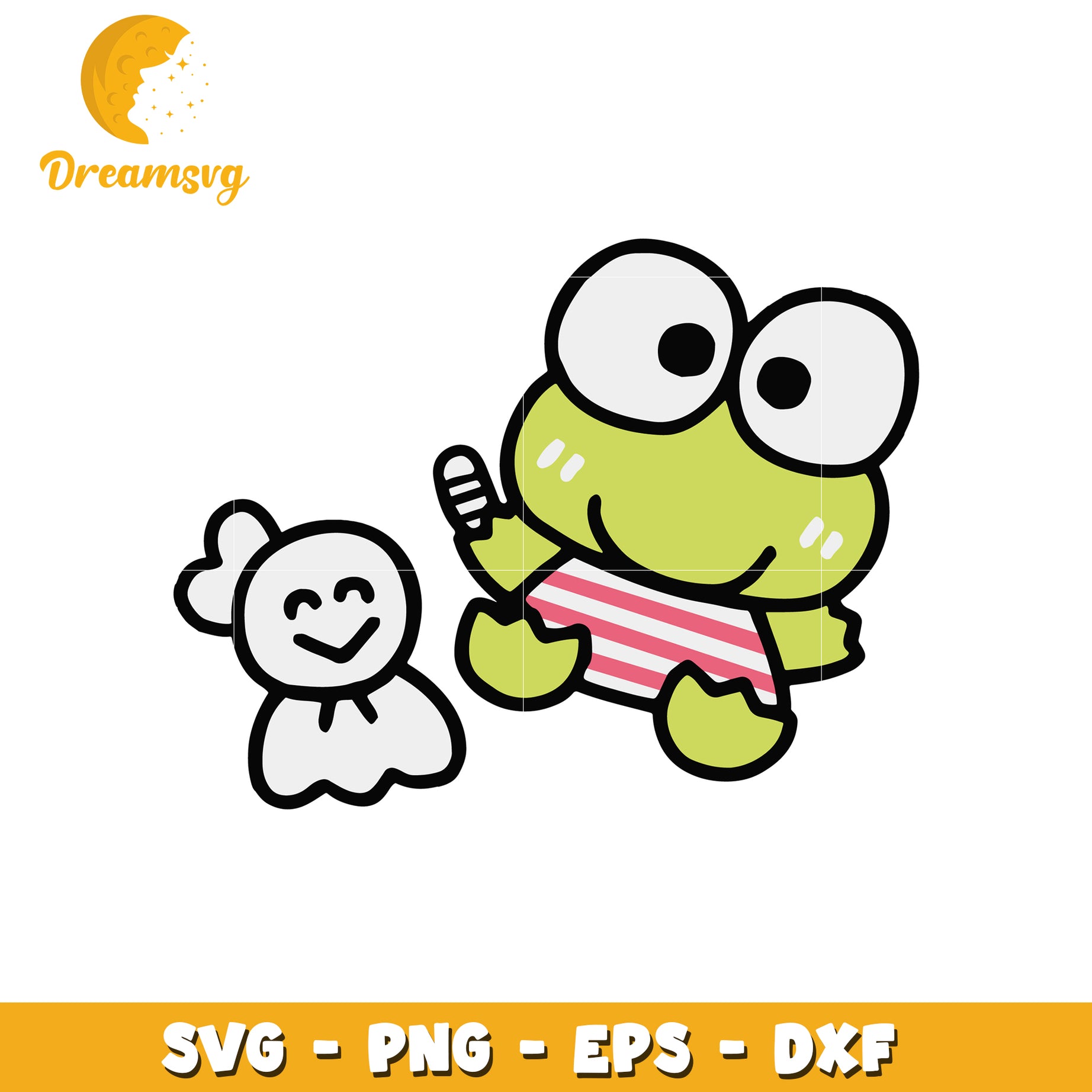 Cute Frog Ghost SVG PNG EPS DXF