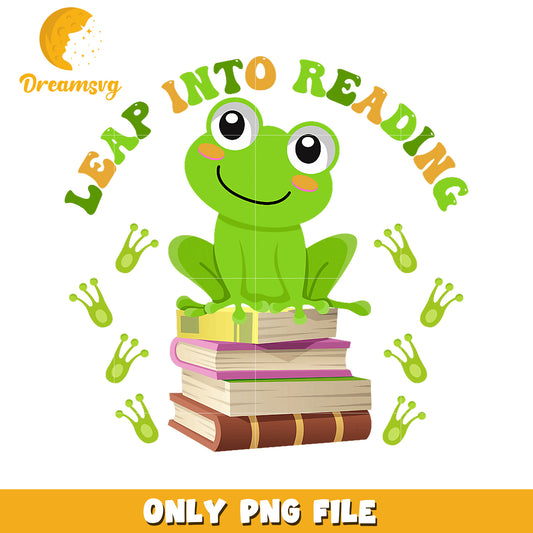 Cute Frog Leaping Into Reading PNG