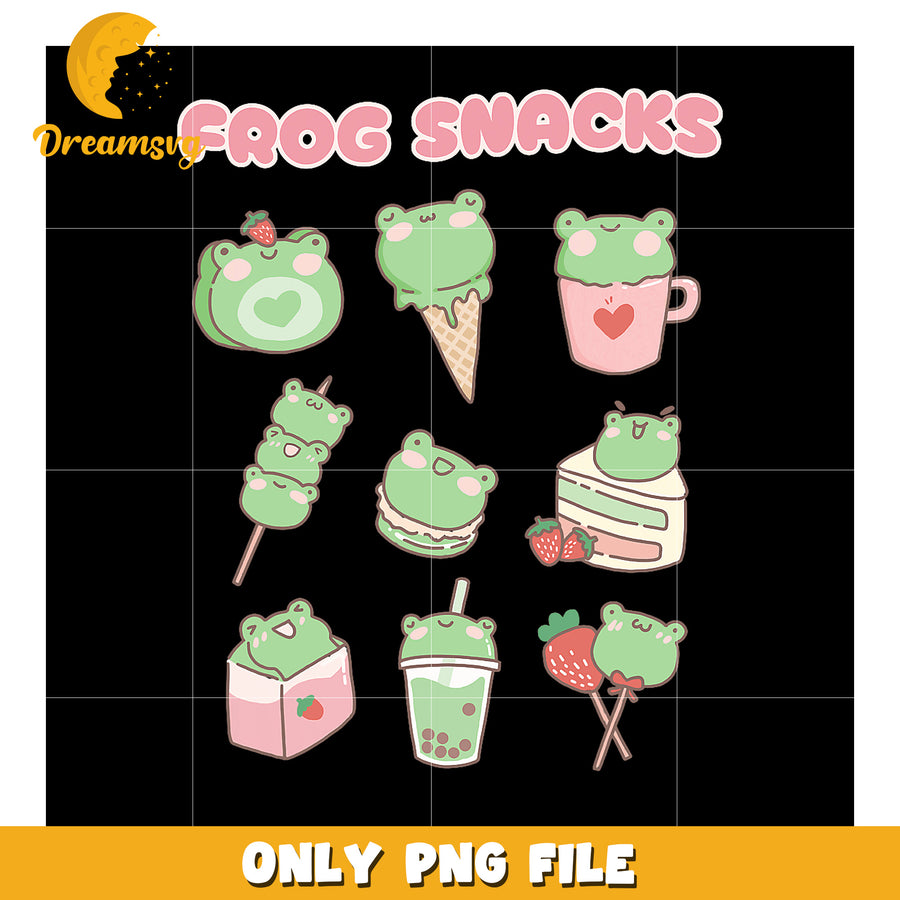 Cute Frog Snacks PNG Clipart