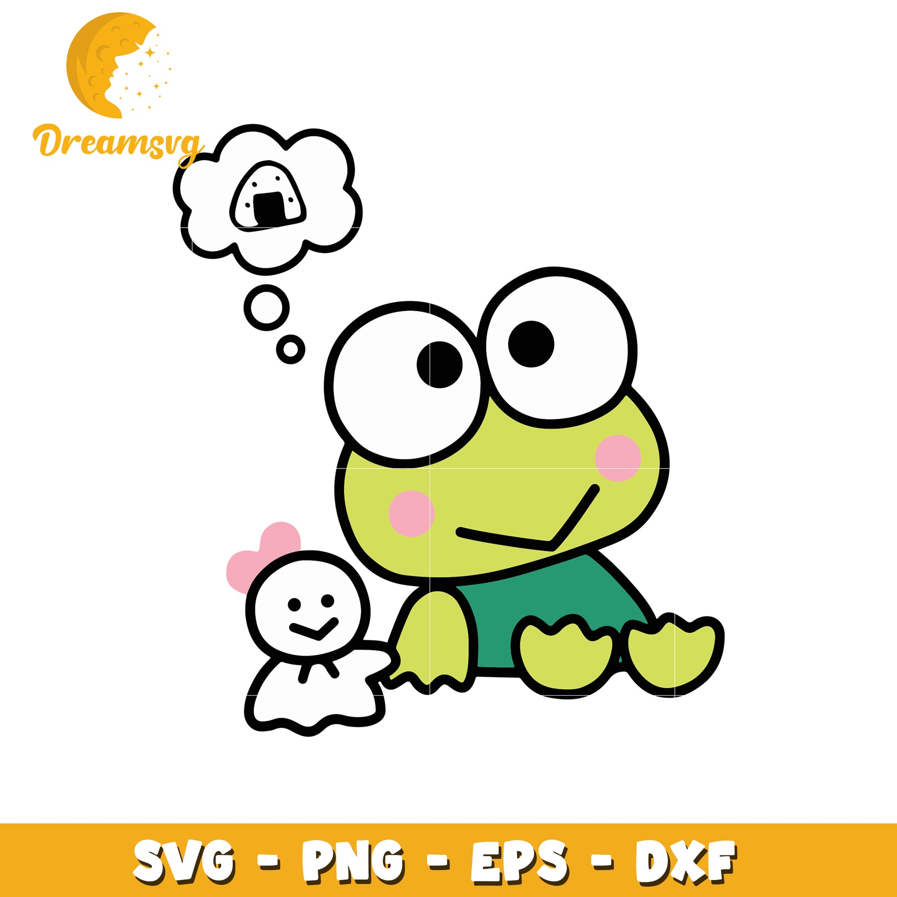 Cute Frog and Ghost Character SVG Design for Crafts and Projects