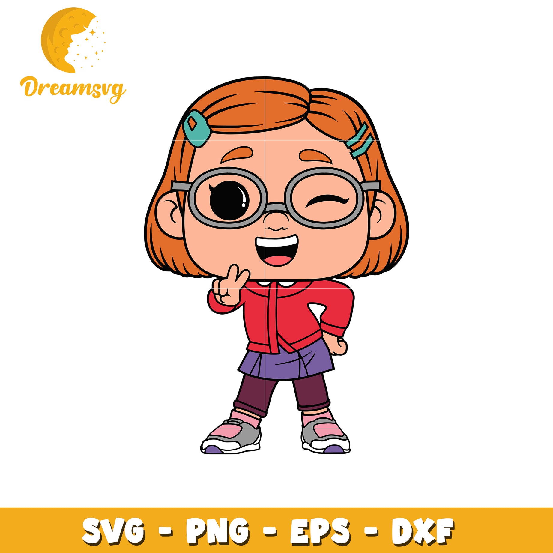 Cute Girl SVG PNG EPS DXF Cut File