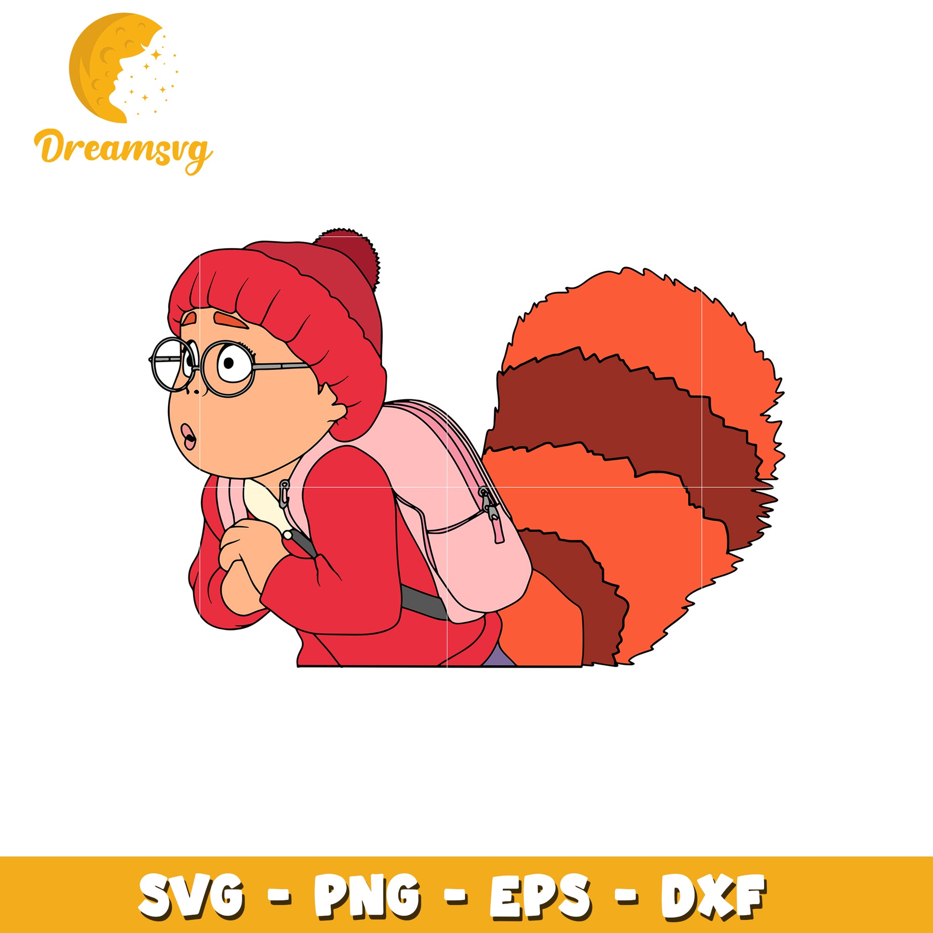 Cute Girl Squirrel SVG PNG EPS DXF