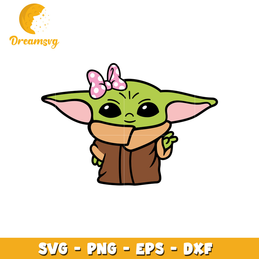 Cute Girl Yoda SVG PNG EPS DXF Files