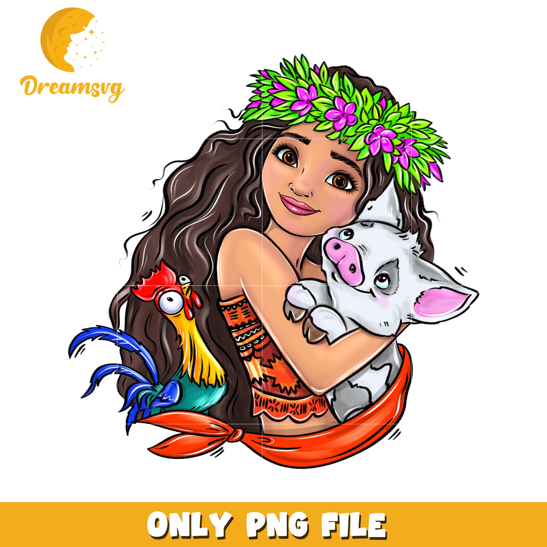 Cute Girl with Animals PNG File for Crafts and Designs