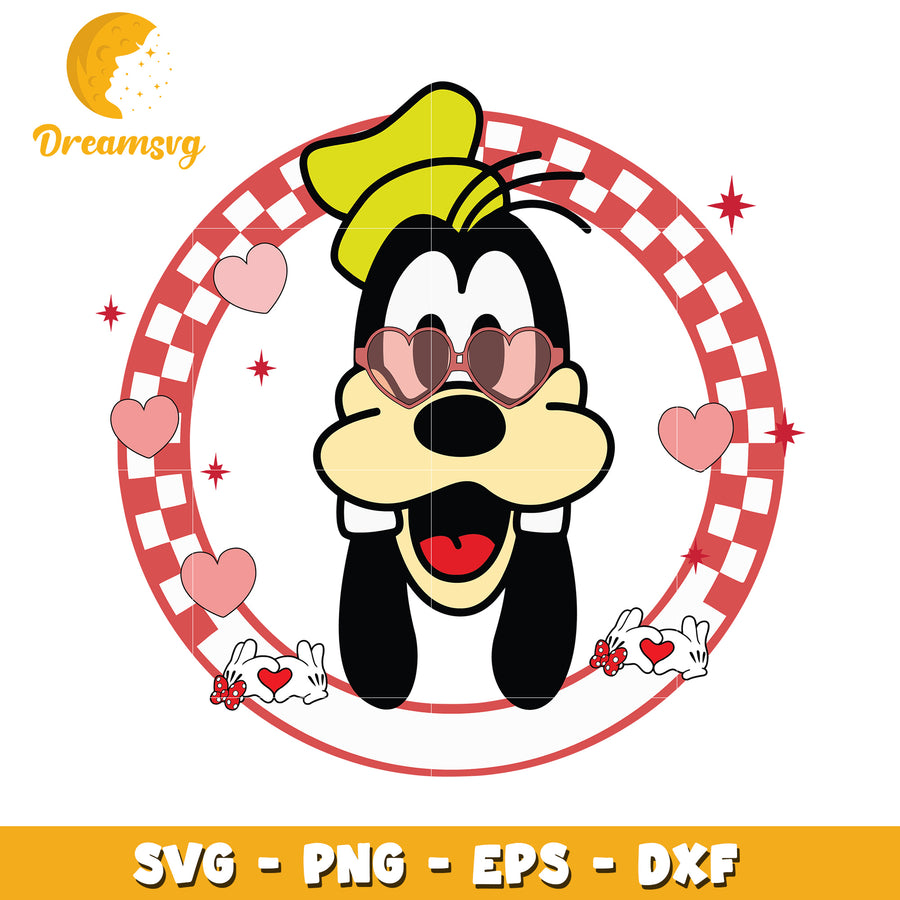 Cute Goofy SVG with Heart Glasses for Fun Craft Projects