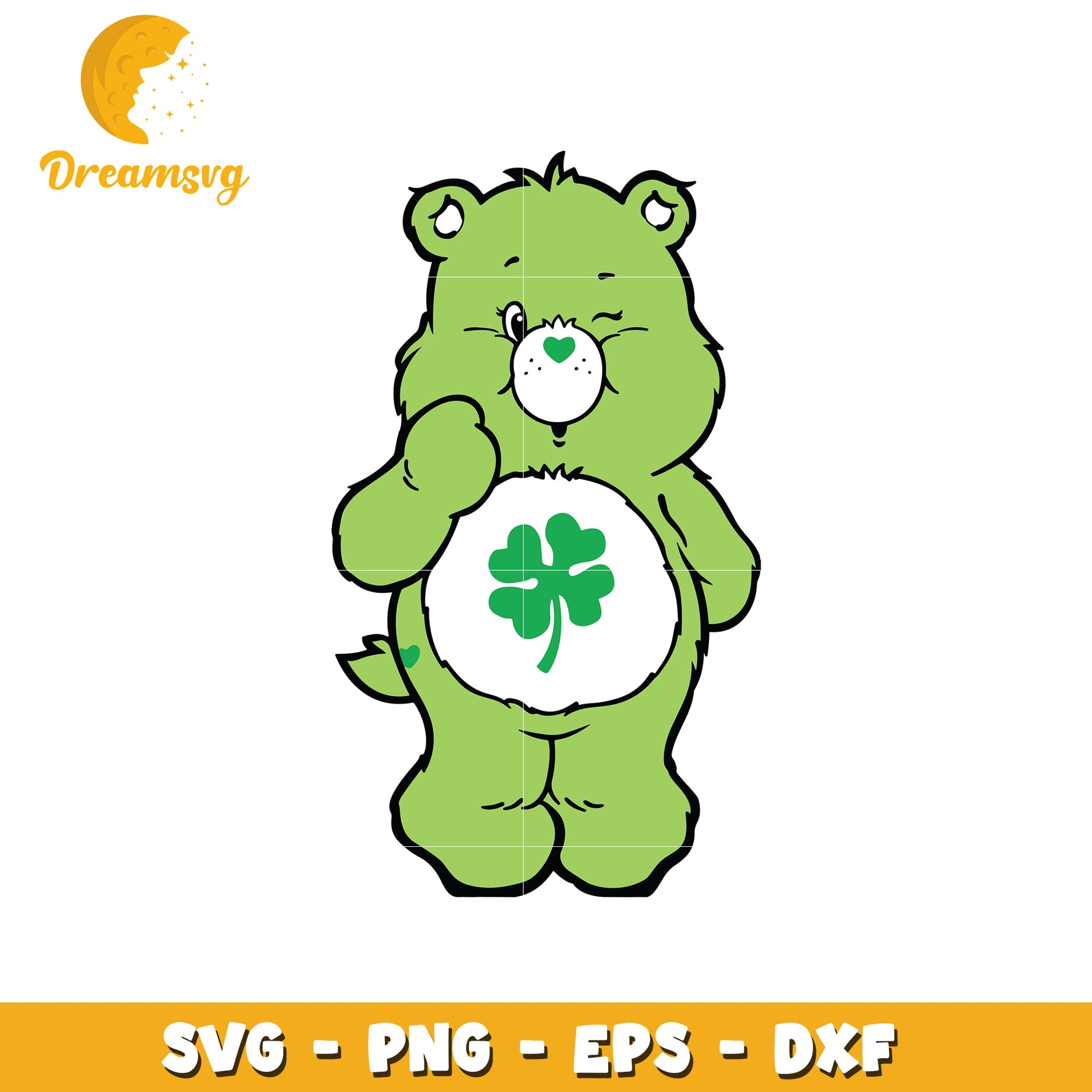 Cute Green Bear with Shamrock SVG Graphic for Crafts and Design