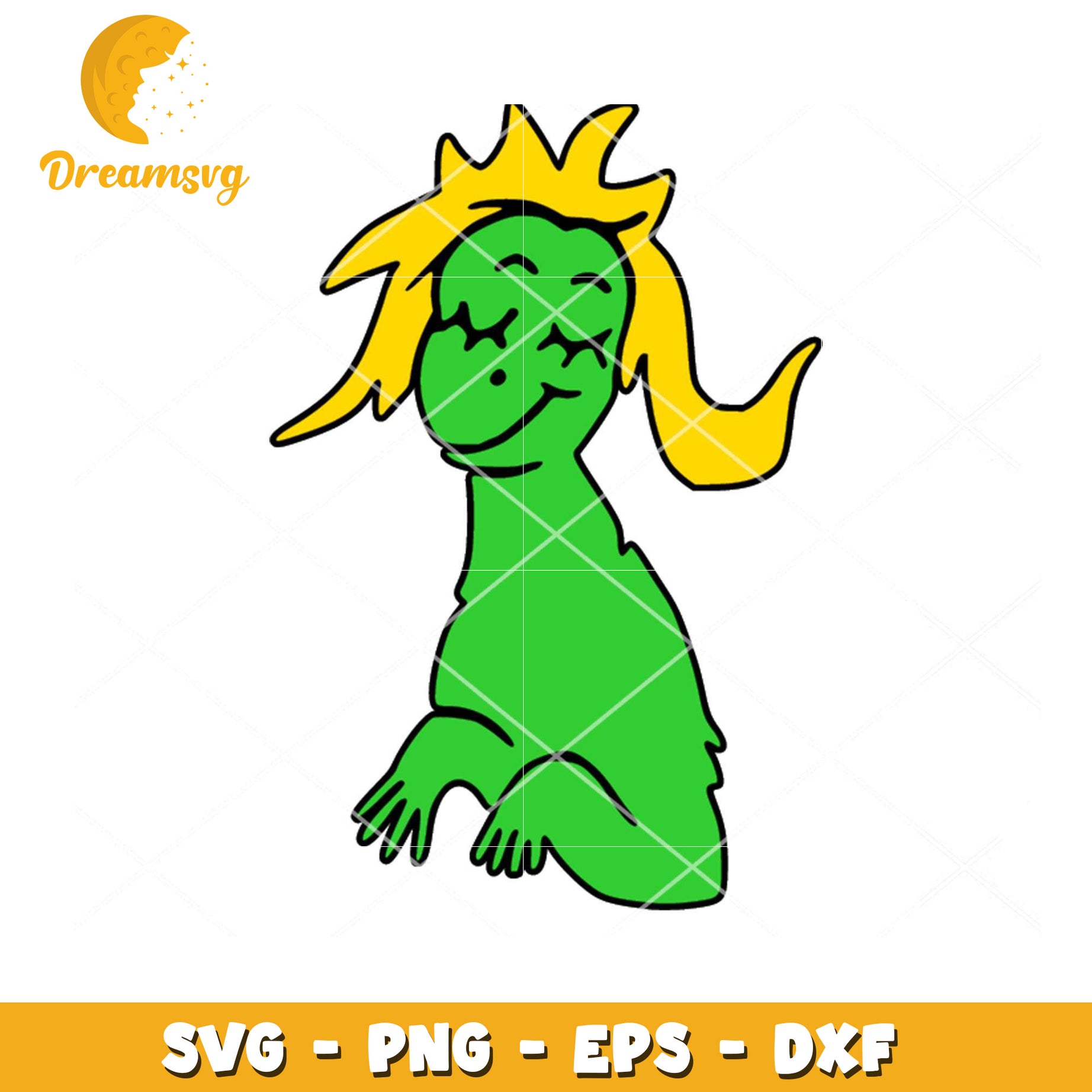 Cute Green Monster Girl SVG