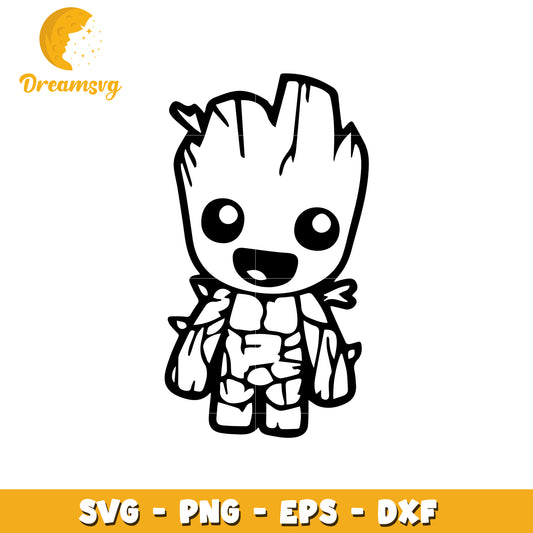 Cute Groot Character SVG File for Creative Projects