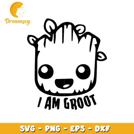 Cute Groot SVG I Am Groot PNG DXF