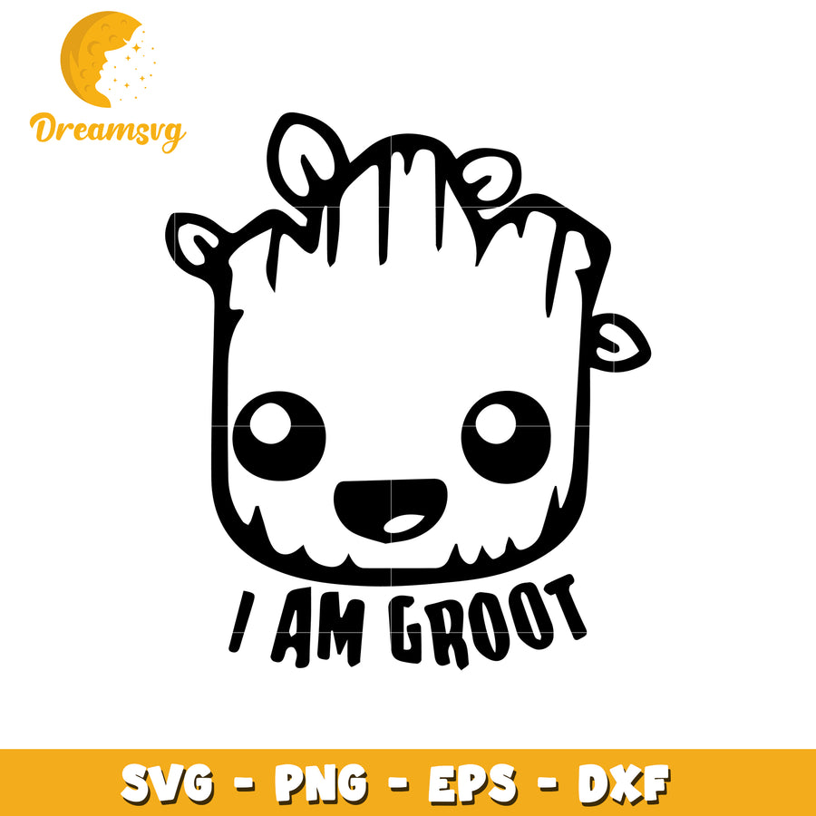 Cute Groot SVG I Am Groot PNG DXF