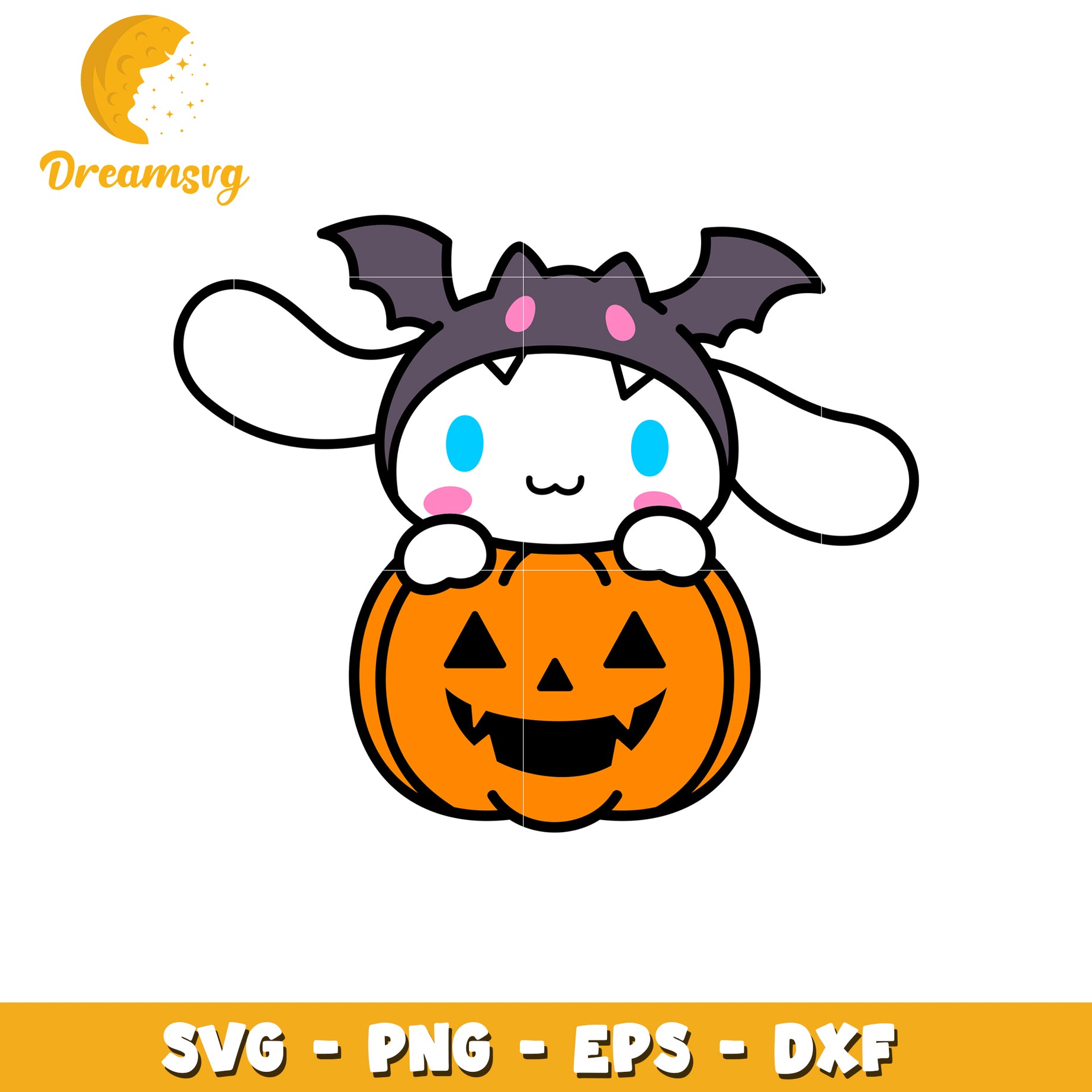 Cute Halloween Bunny SVG Pumpkin Design