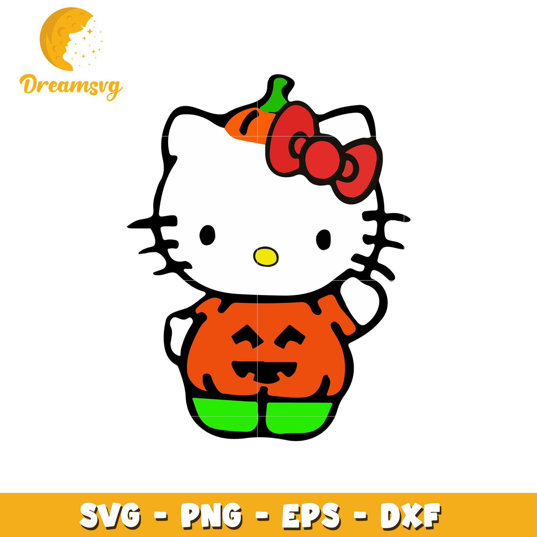 Cute Halloween Hello Kitty Pumpkin SVG for Craft Projects