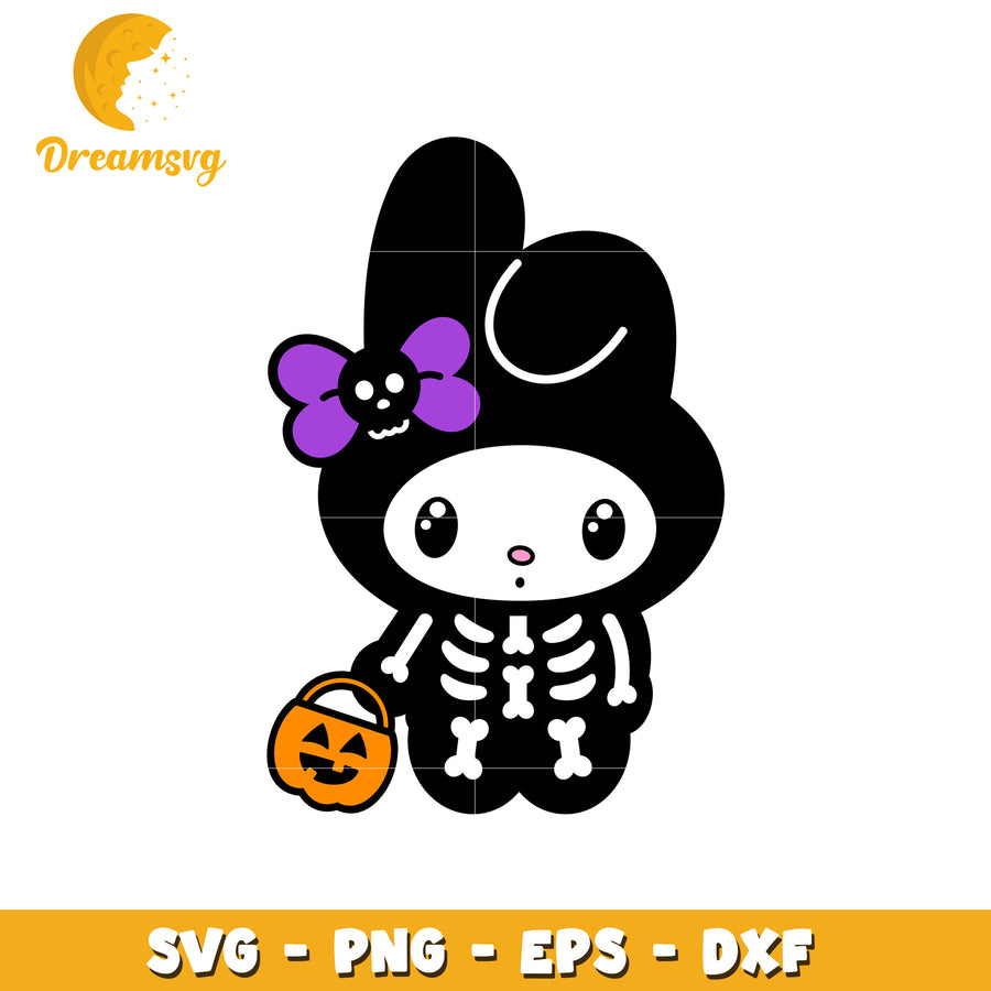 Cute Halloween Skeleton Bunny SVG for Crafting and Decor